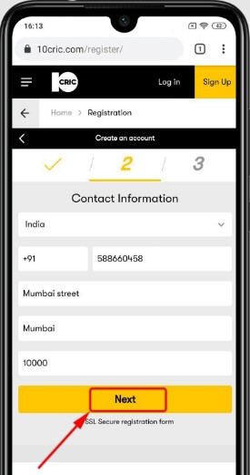 10Cric Casino Registration Guide 03