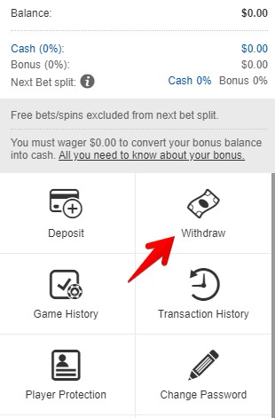 BetWay Withdrawal Method