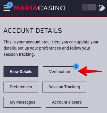 Maria Casino Account Verification 01