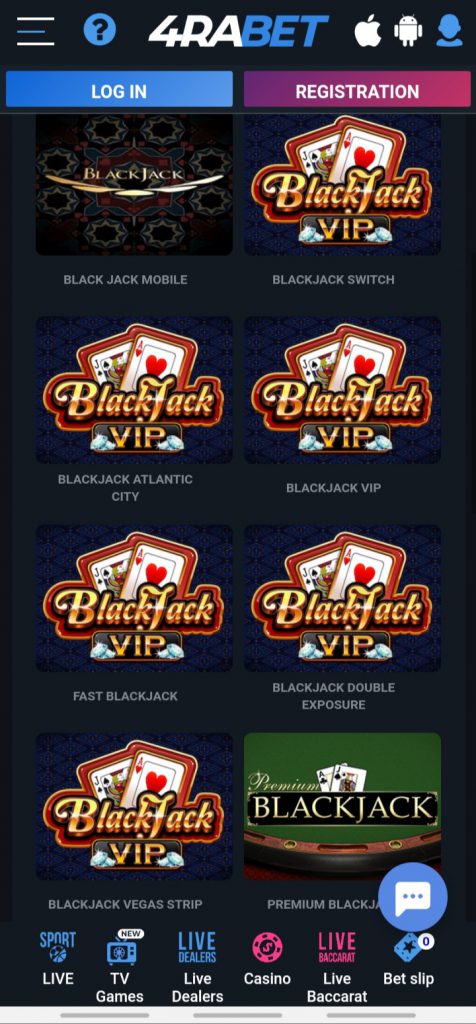 4rabet app blackjack