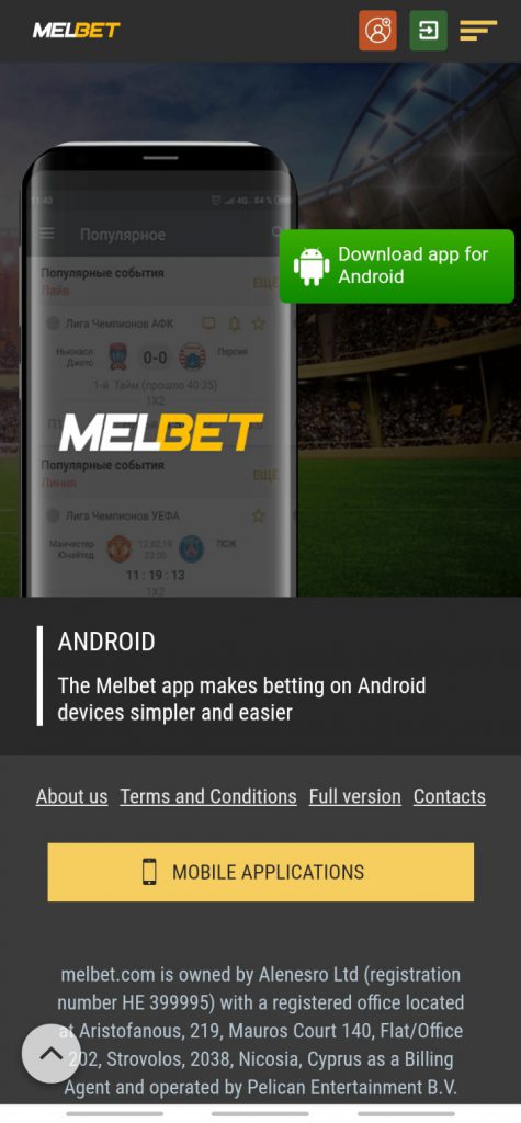 Melbet app download