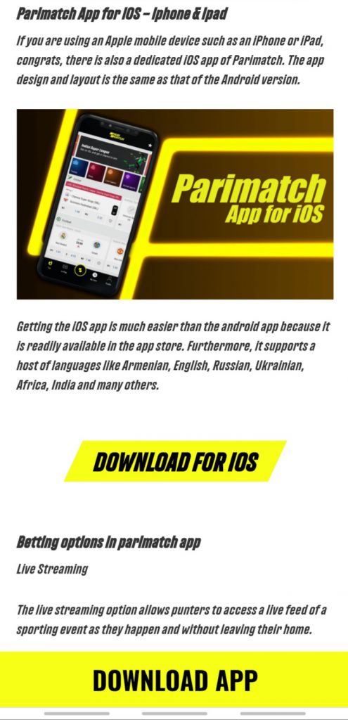 Parimatch app review india