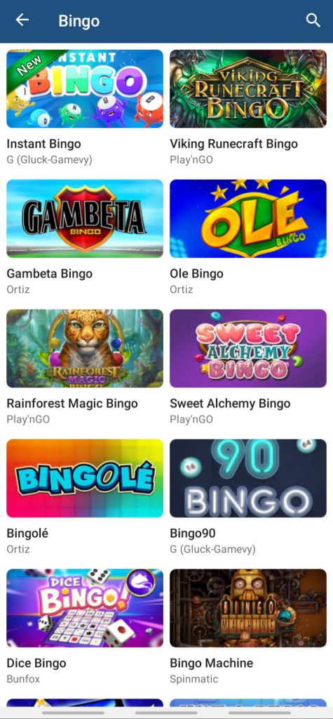 1xbet app bingo
