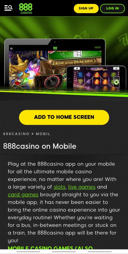 888 Casino app download