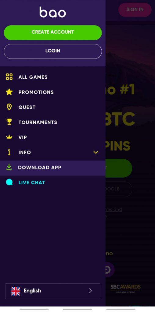Bao Casino app download