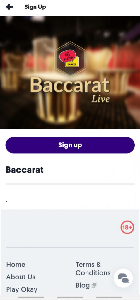 Casumo app Baccarat