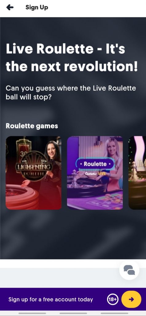 Casumo app Roulette