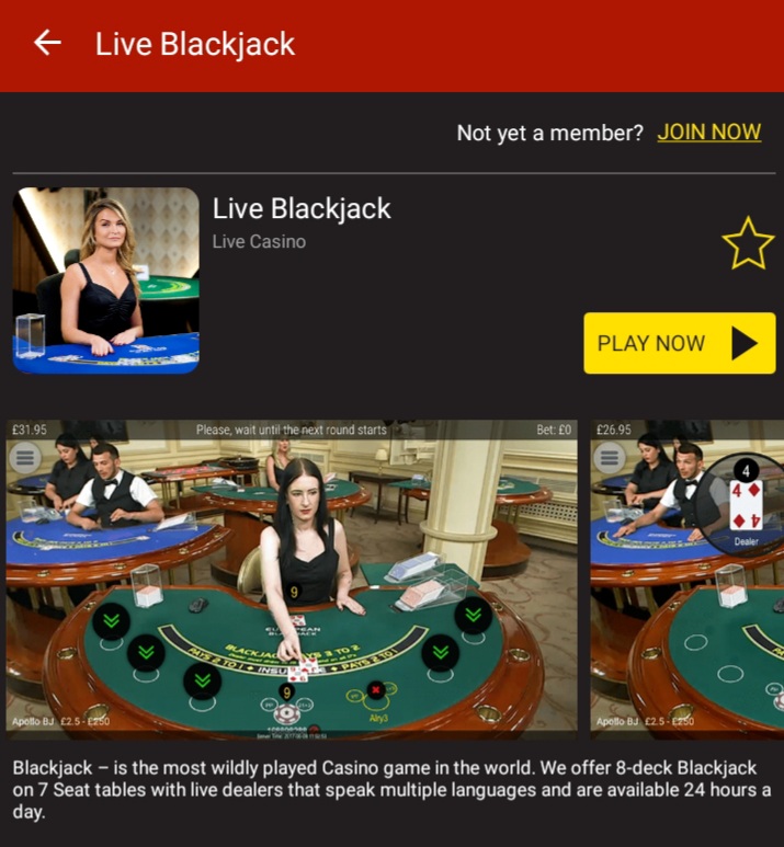 Dafabet app blackjack