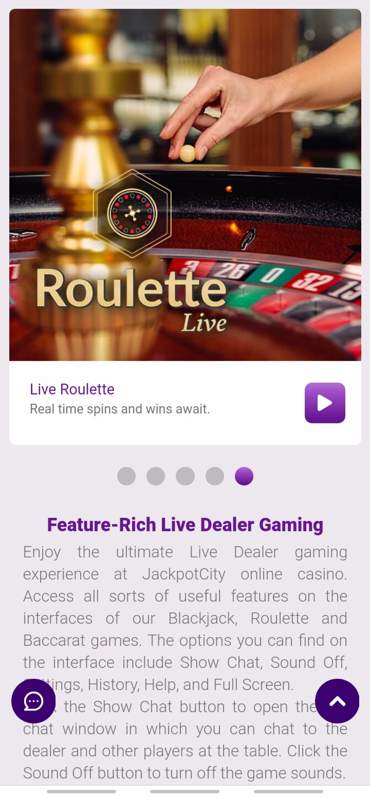 JackpotCity app Roulette