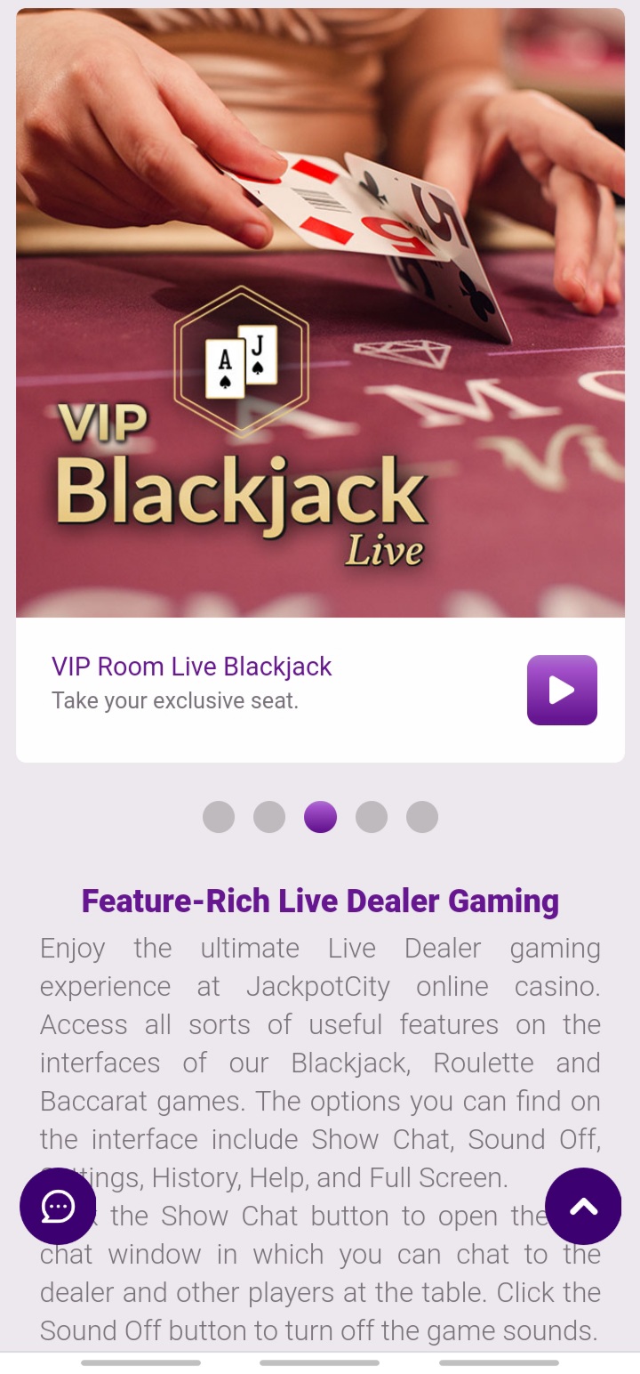 JackpotCity app blackjack