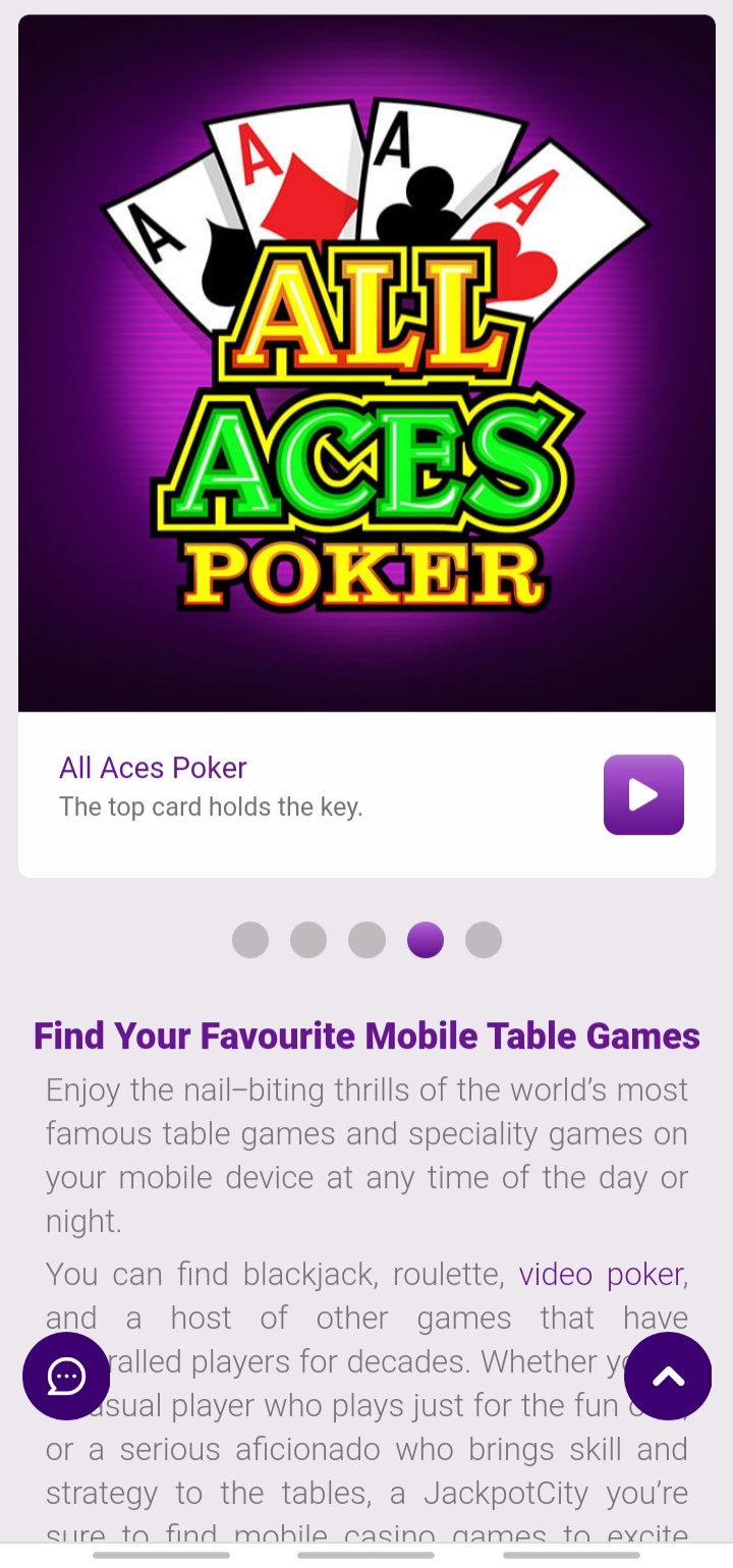 JackpotCity app poker