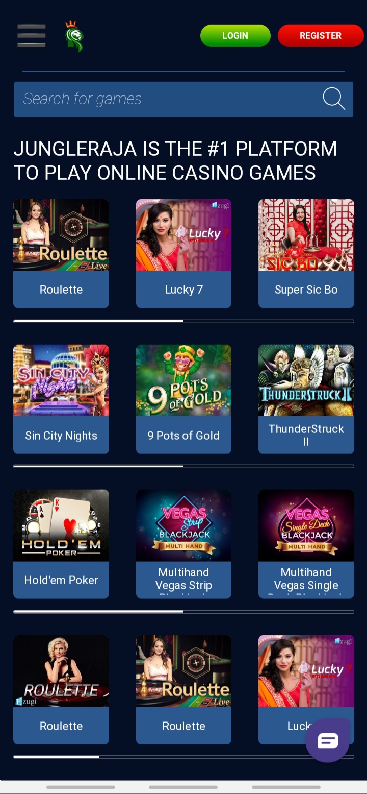 JungleRaja app live dealer games