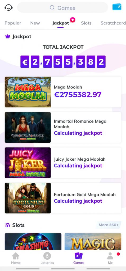 Multilotto app jackpots