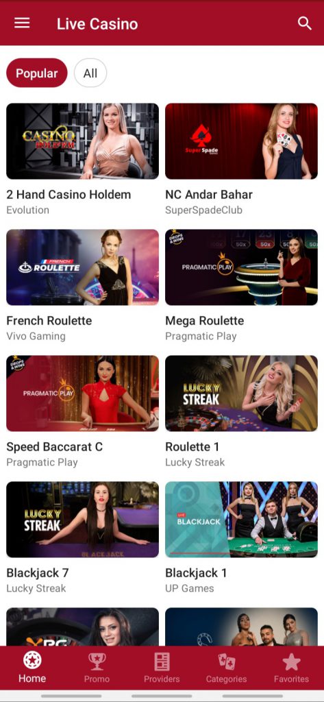 Oppa888 app live casino
