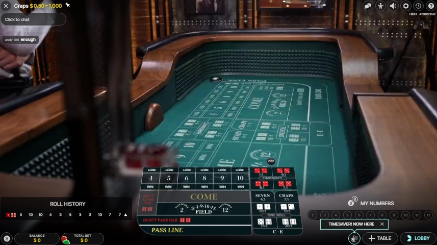Live Casino Gaming Craps
