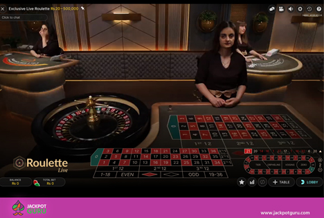 Jackpot Guru Online Roulette If you're looking for a fun and exciting way to gamble, look no further than Jackpot Guru Casino India. Here you can play live Roulette against other players from all over the world. The stakes are high, but so is the potential payout. So come on in and take a seat at the table. Who knows, maybe you'll be the next big winner! Some of the available Roulette games here are Immersive Roulette, Hindi Roulette, Roulette Azure, Mega Roulette, VIP Roulette, Lightning Roulette, Double Ball Roulette, and Arabic Roulette. 