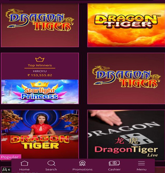 LuckyNiki Dragon Tiger Game