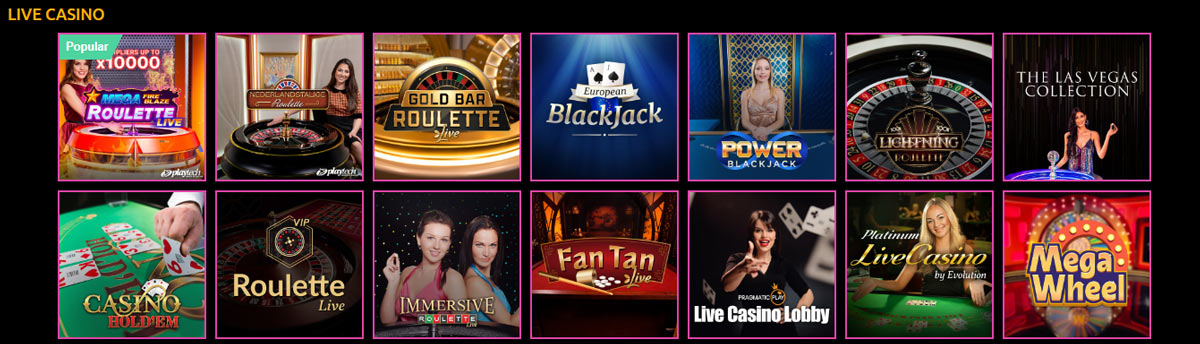 LuckyNiki Live Casino Games